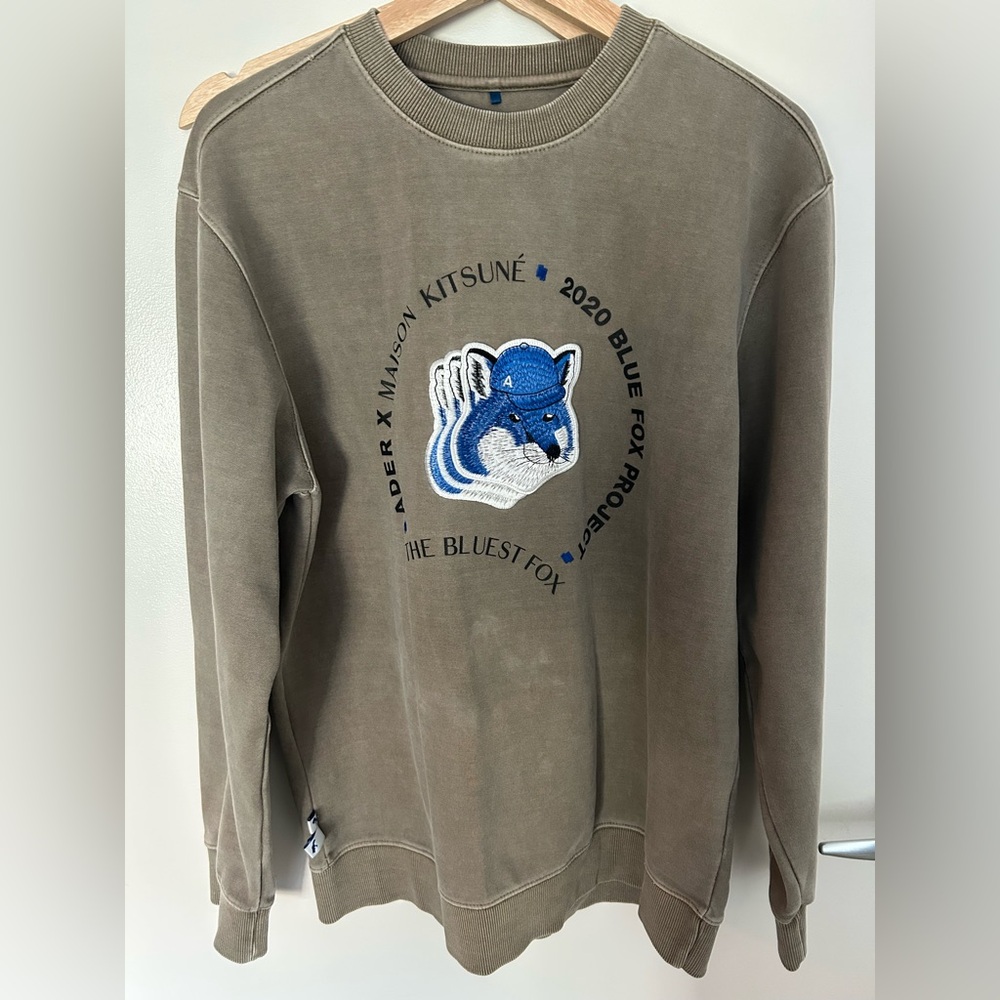 Maison Kitsune x Ader Error “Blue Fox” sweatshirt